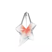 The Mugler Angel Blush star bottle 50 ml, featuring a nude heart and a shimmering silver cap, isolated on a white background.