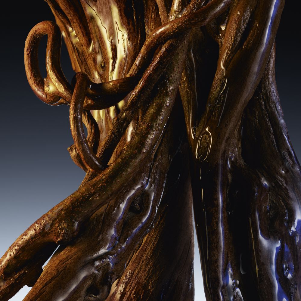 Abstract ingredient visual highlighting the cedar wood ingredient of Mugler - Mystic Aromatic - Eau de Parfum - Aromatic Woody Scent