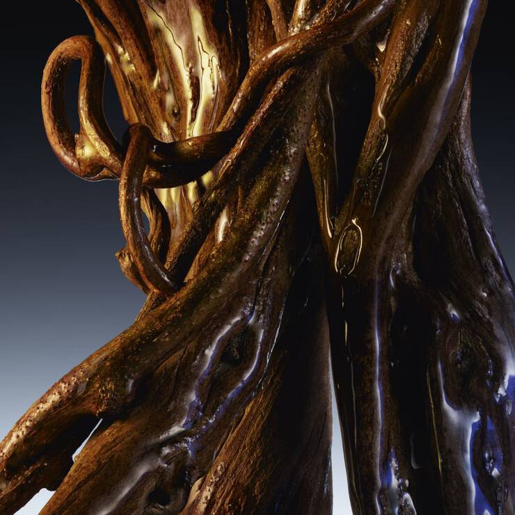 Abstract ingredient visual highlighting the cedar wood ingredient of Mugler - Mystic Aromatic - Eau de Parfum - Aromatic Woody Scent