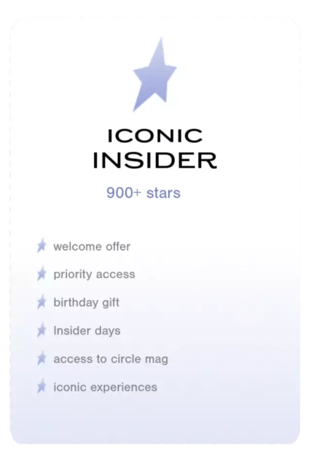 Graphic showing three loyalty tiers: Explorer Insider, Extraordinary Insider, and Iconic Insider, each marked with a blue star icon.