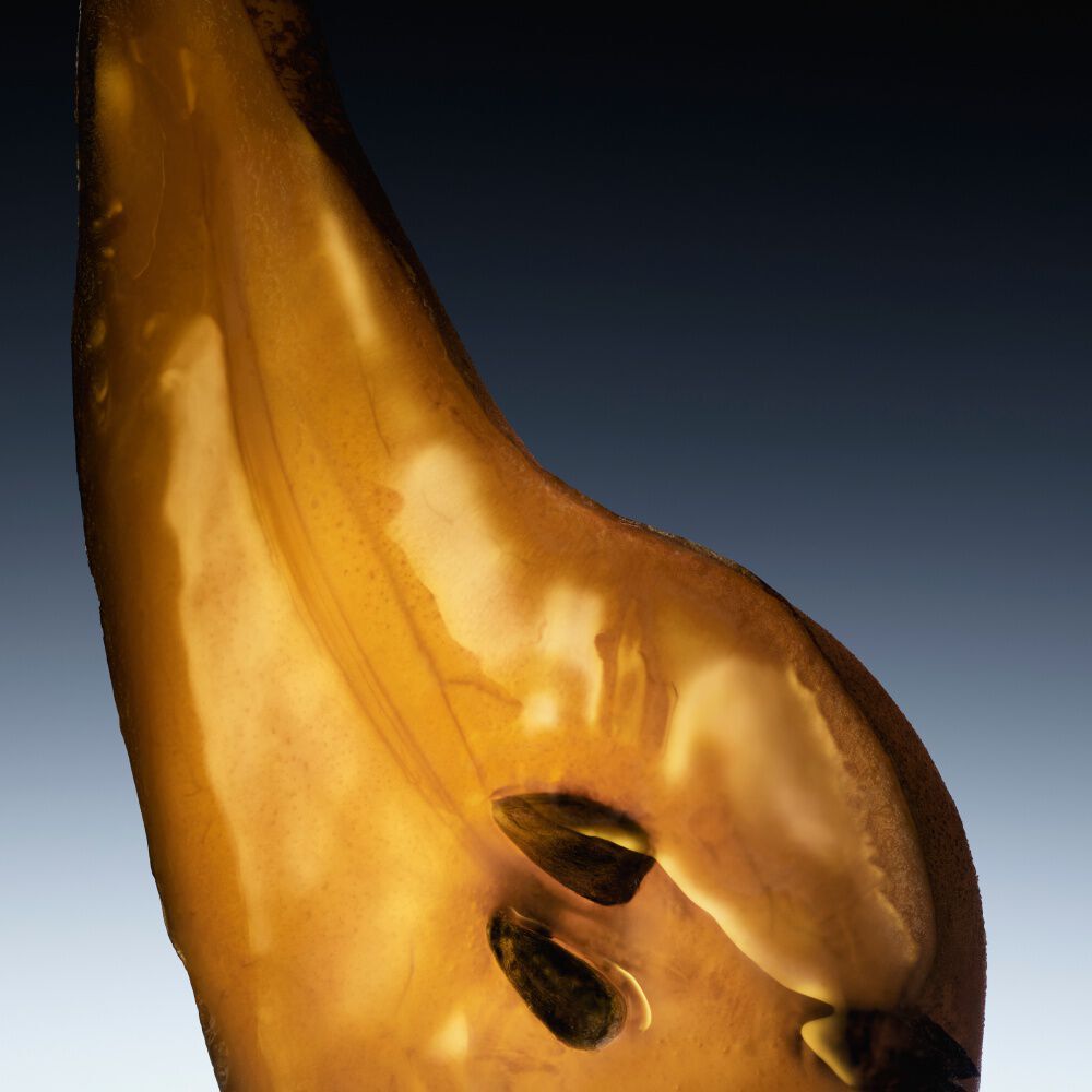 Abstract ingredient visual highlighting the pear accord ingredient of Chyprissime