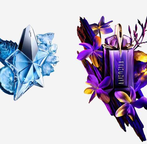 Angel eau de parfum and Alien eau de parfum with fragrance ingredients 