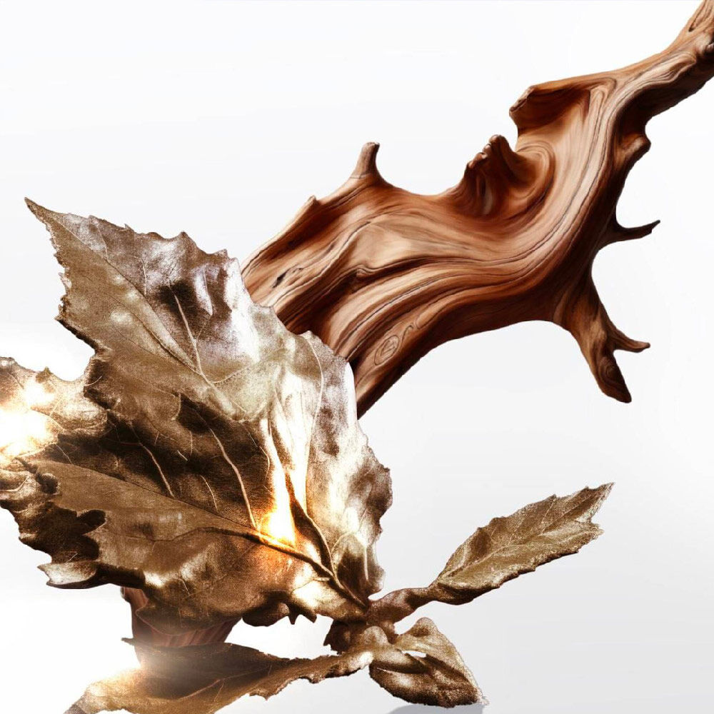 Golden patchouli and praline accord ingredient shot, showcasing the sensual and ultra-feminine base notes of Mugler Angel Body Cream
