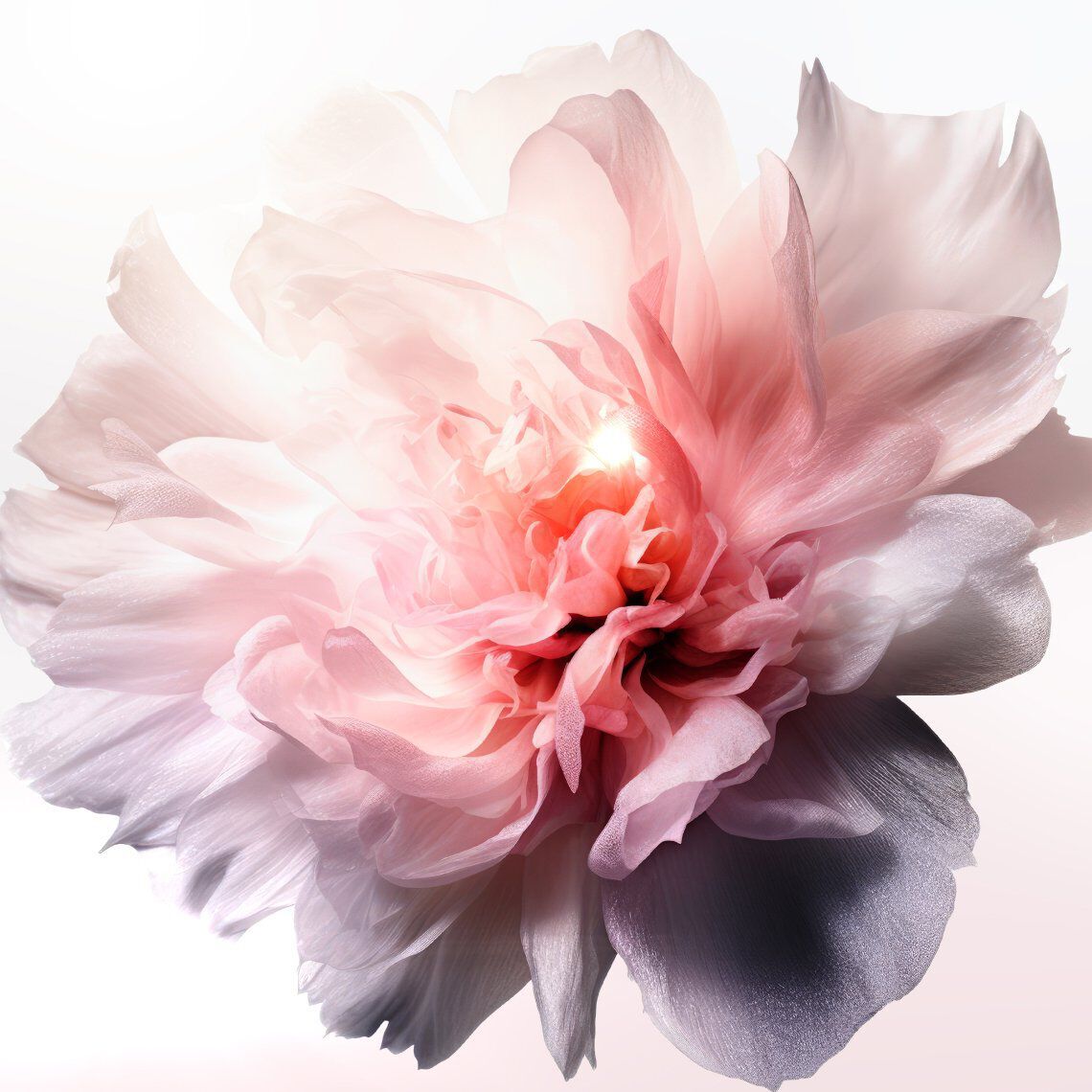 Pink peony accord ingredient shot, showcasing the luminous floral heart note of Mugler Angel Eau de Toilette