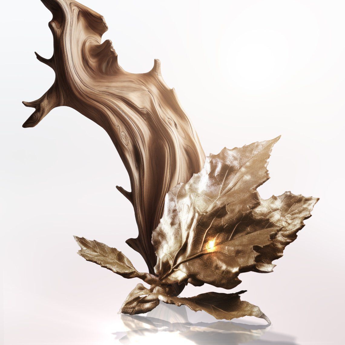 Golden patchouli and blond wood accord ingredient shot, showcasing the warm and sensual base notes of Mugler Angel Eau de Toilette
