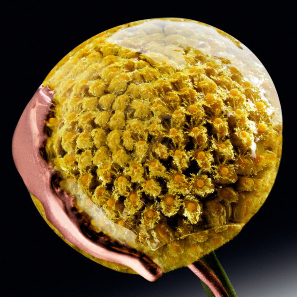 Everlasting flower absolute ingredient shot with golden yellow blooms, showcasing the luminous and precious floral base notes of Mugler Alien Goddess Supra Florale