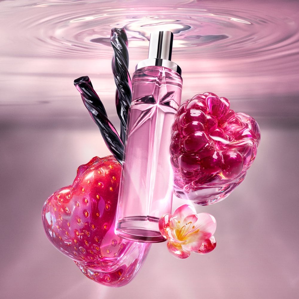 close up of new fruity perfume mugler berry licorice eau de toilette